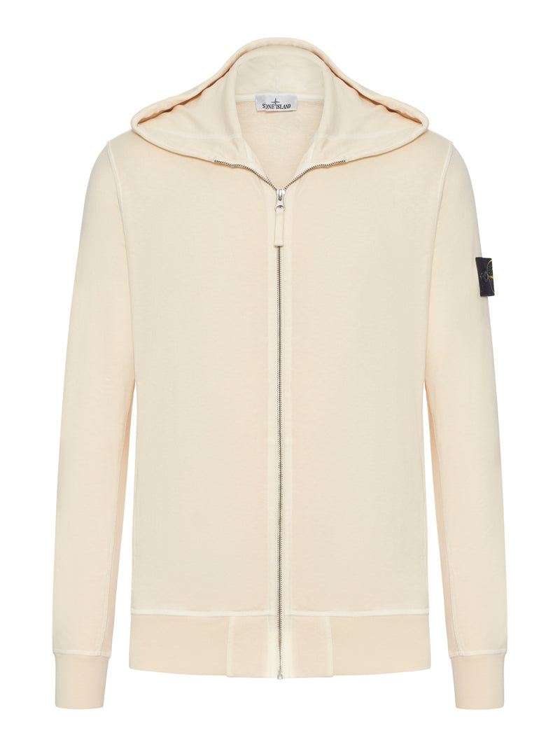 FELPA CON CAPPUCCIO E ZIP IN COTONE