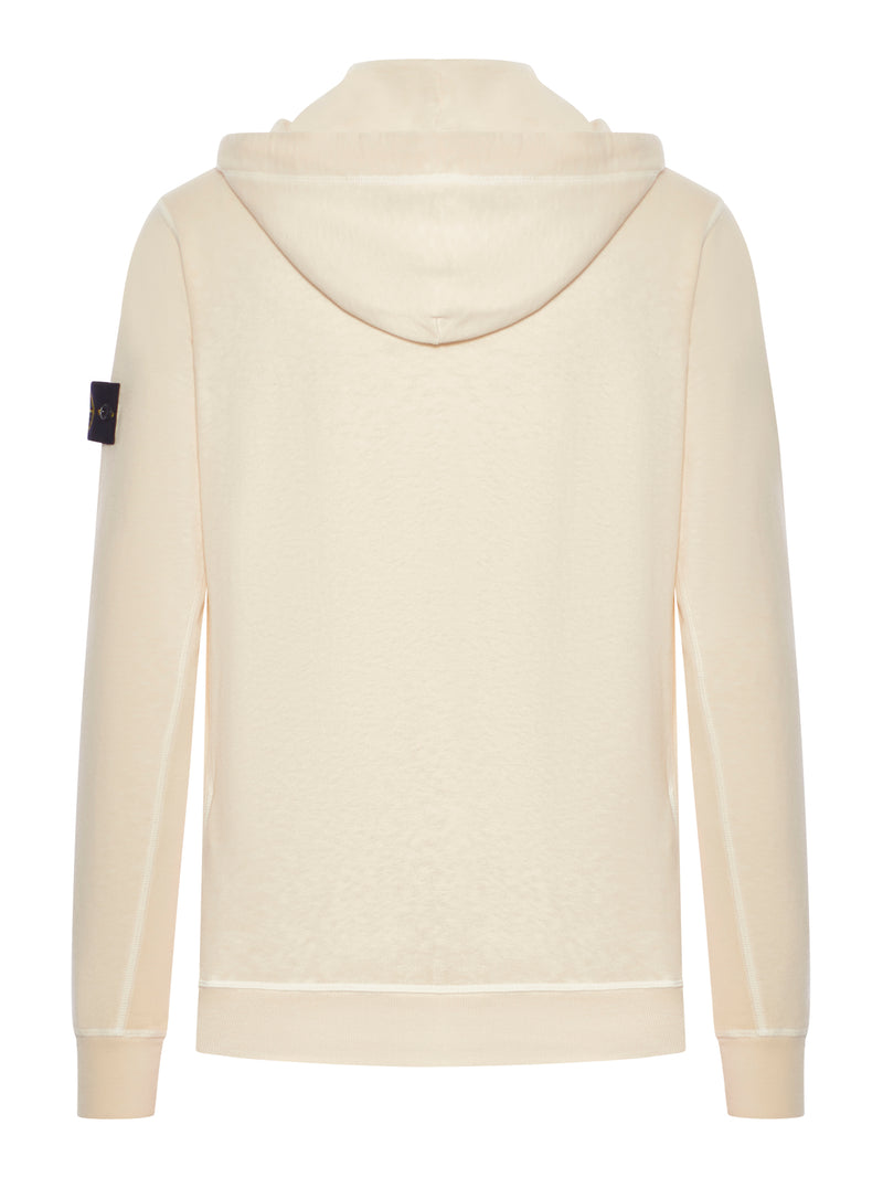 FELPA CON CAPPUCCIO E ZIP IN COTONE