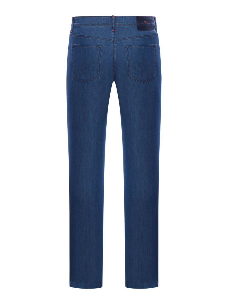 JEANS IN TESSUTO BLU ELASTICIZATO