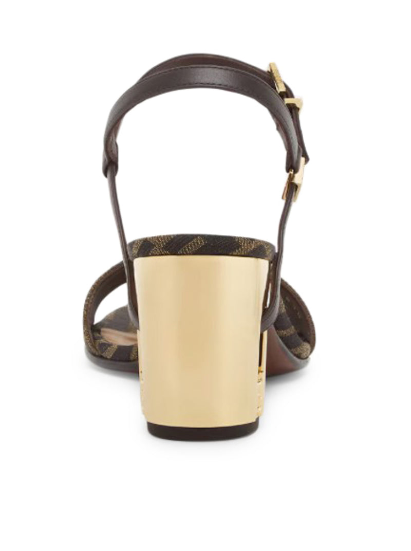 SANDALI DELFINA CON TACCO MEDIO IN JACQUARD FF