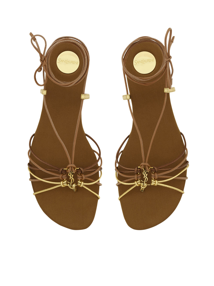 SANDALI BABYLONE IN PELLE LISCIA E METALLIZZATA - Image 4