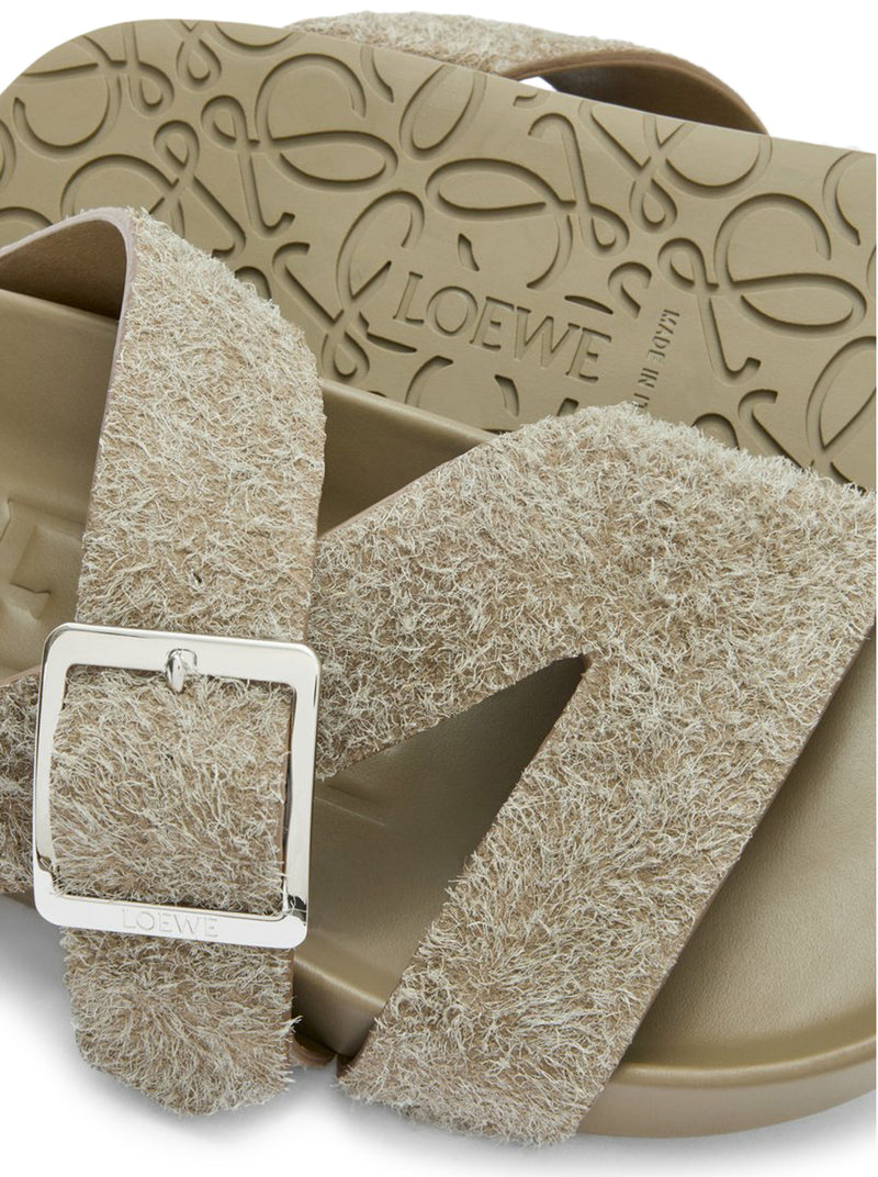 SABOT EASE BUCKLE IN PELLE SCAMOSCIATA SPAZZOLATA