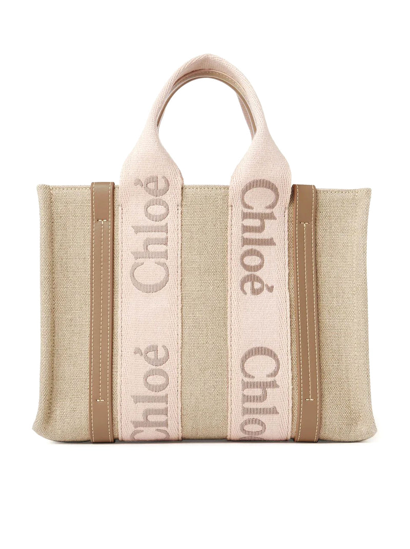 BORSA TOTE WOODY PICCOLA IN LINO