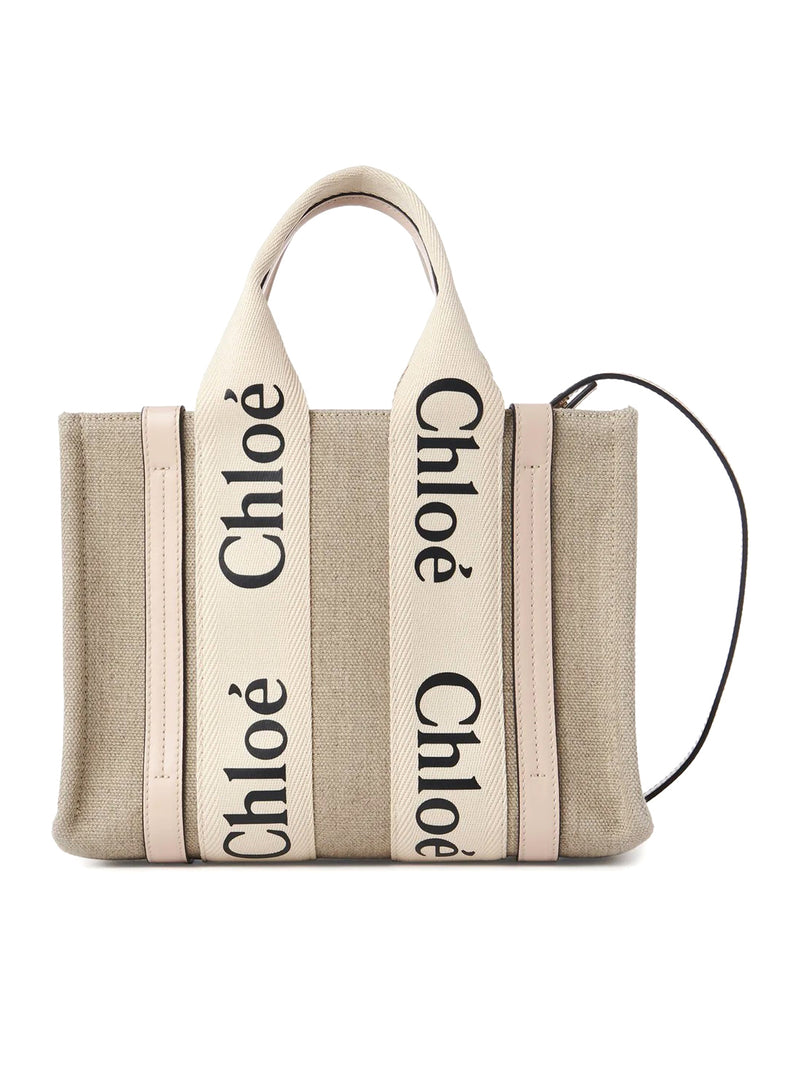 TOTE BAG PICCOLA WOODY IN LINO