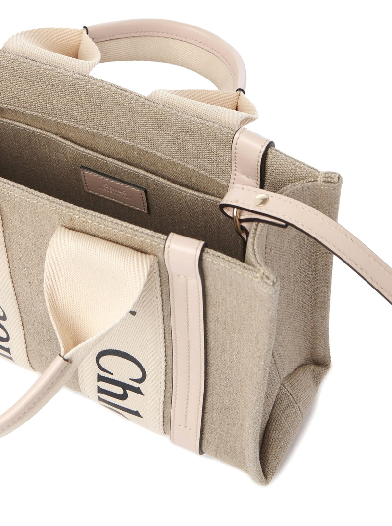 TOTE BAG PICCOLA WOODY IN LINO