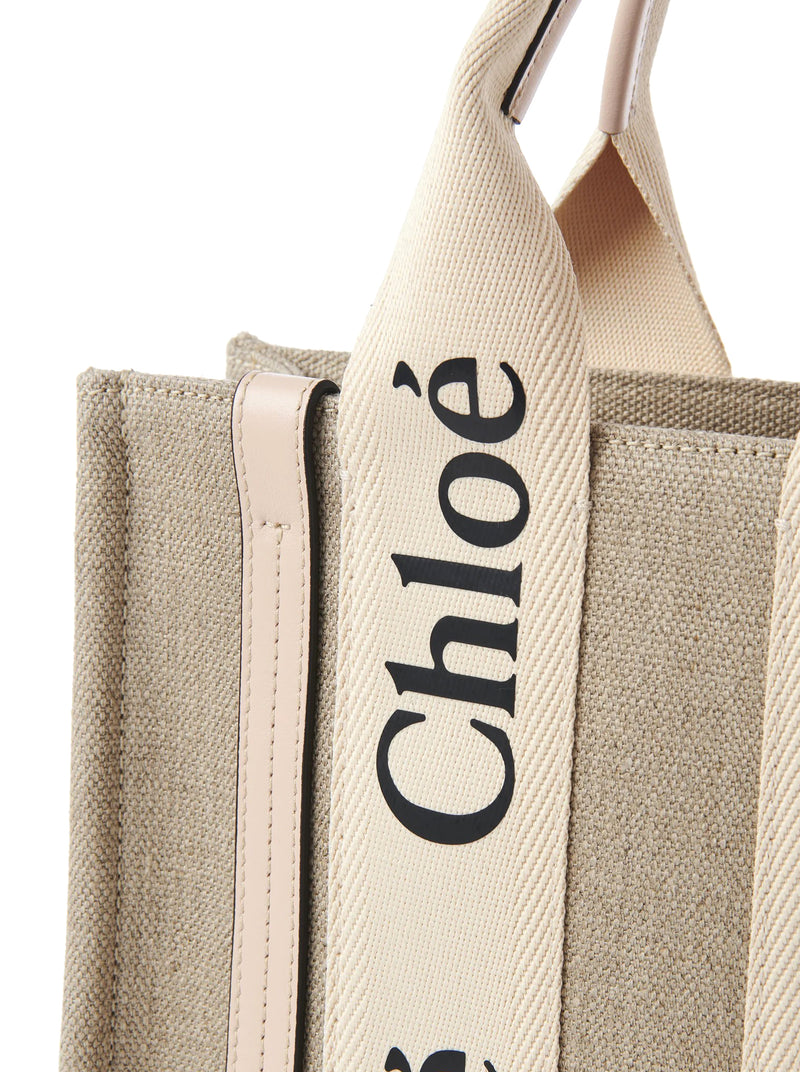 TOTE BAG PICCOLA WOODY IN LINO