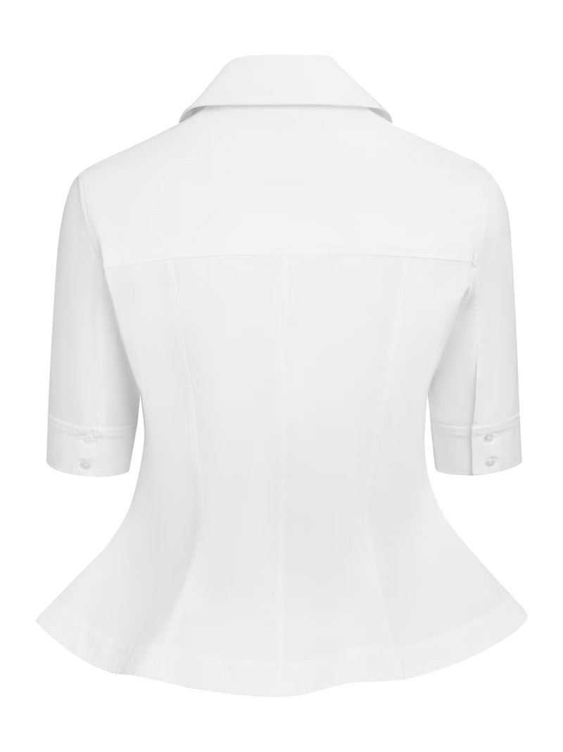 CAMICIA PEPLUM IN POPELINE DI COTONE