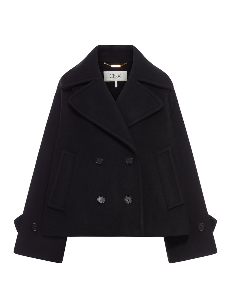 CAPPOTTO CORTO OVERSIZE IN LANA