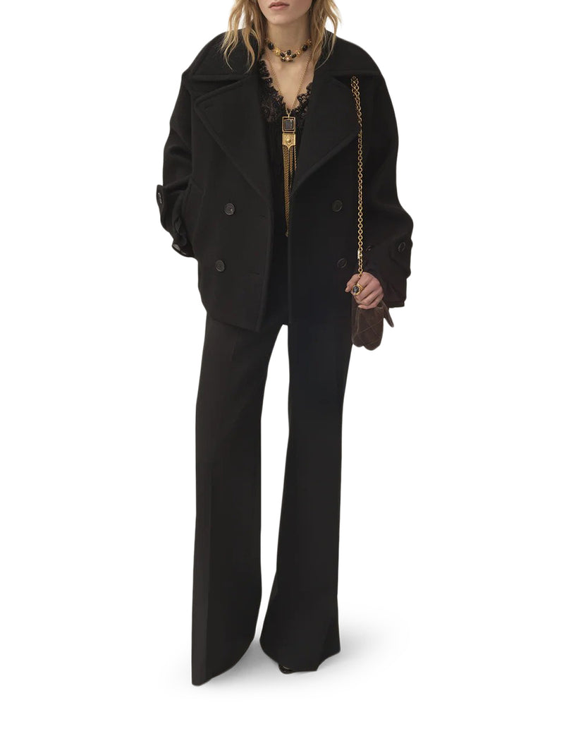 CAPPOTTO CORTO OVERSIZE IN LANA