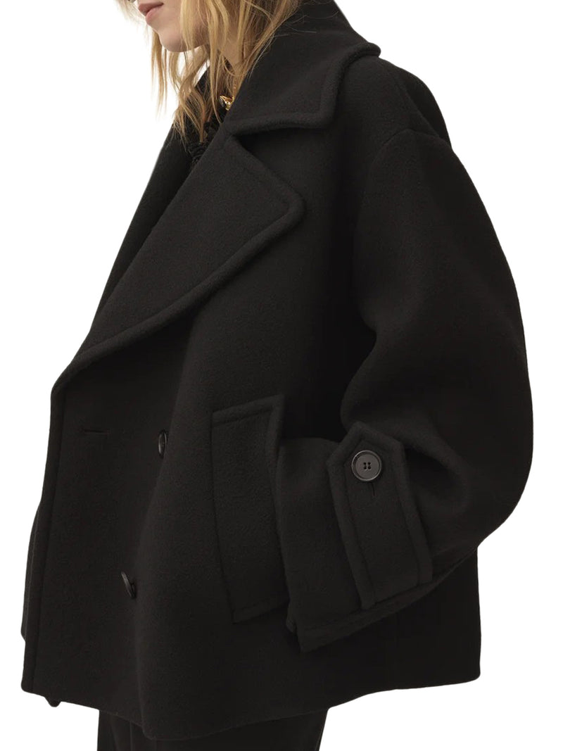 CAPPOTTO CORTO OVERSIZE IN LANA