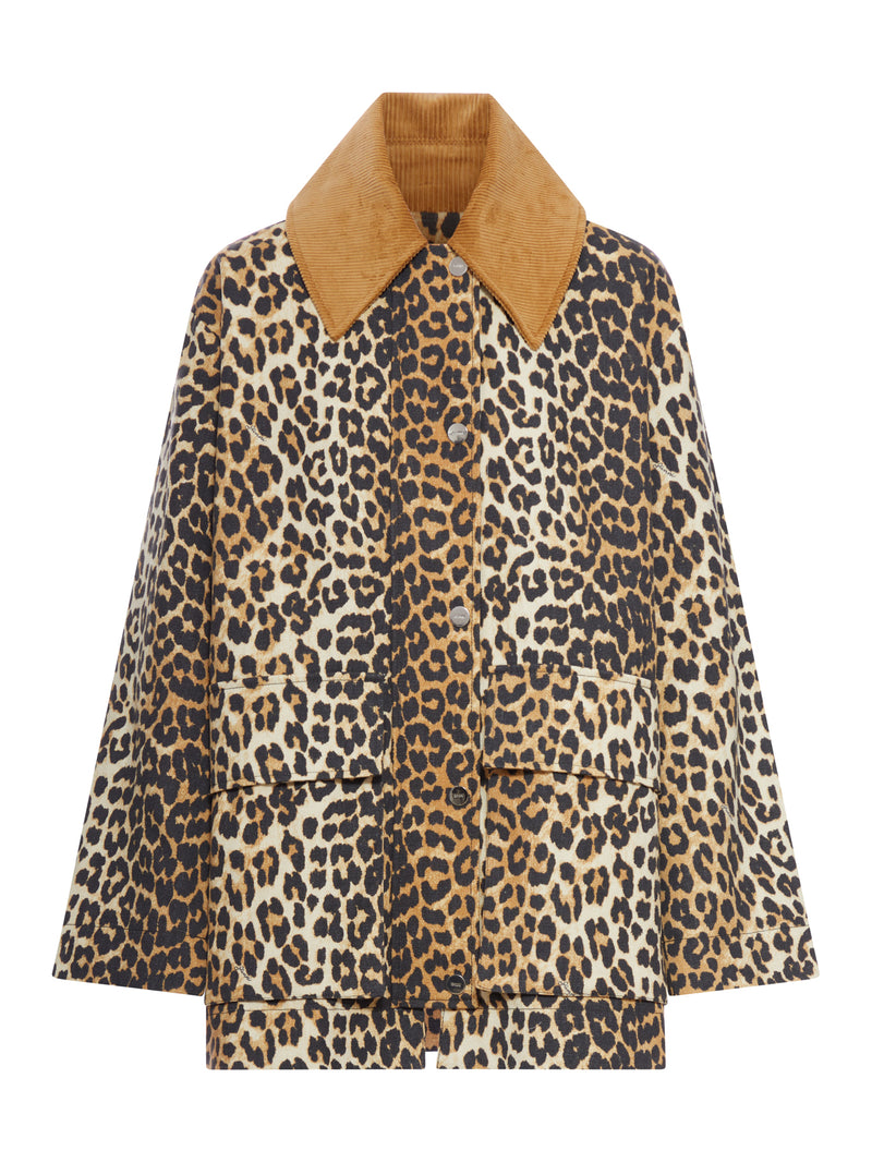 GIACCA MIDI IN TELA CON STAMPA