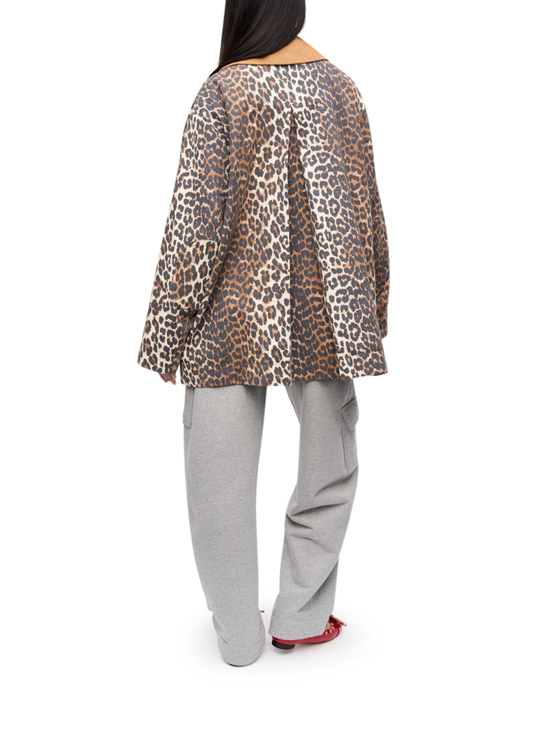 GIACCA MIDI IN TELA CON STAMPA