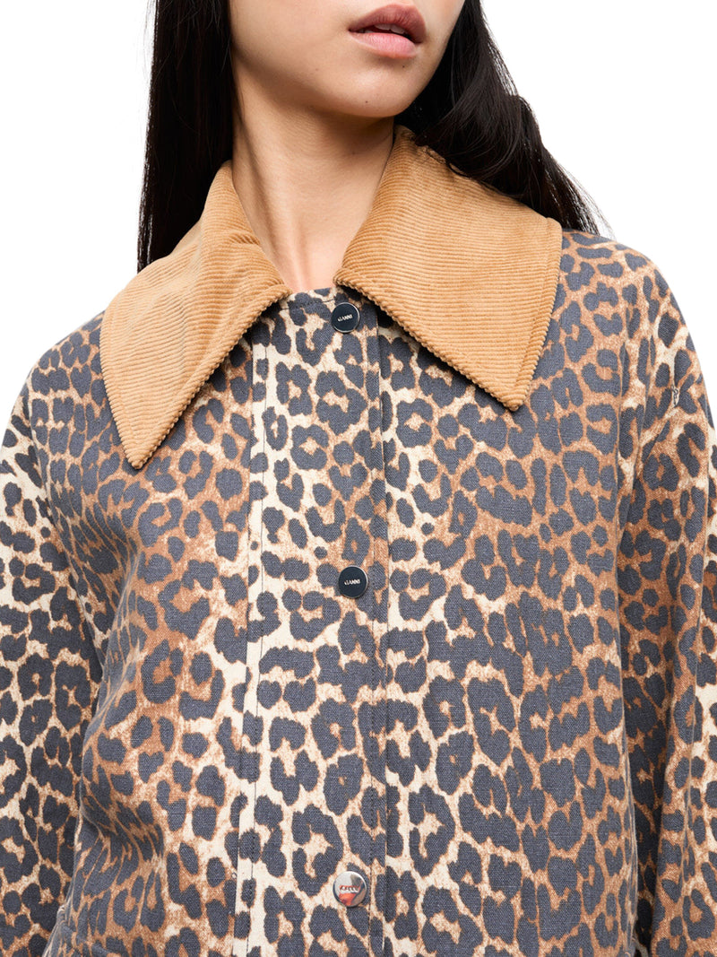 GIACCA MIDI IN TELA CON STAMPA