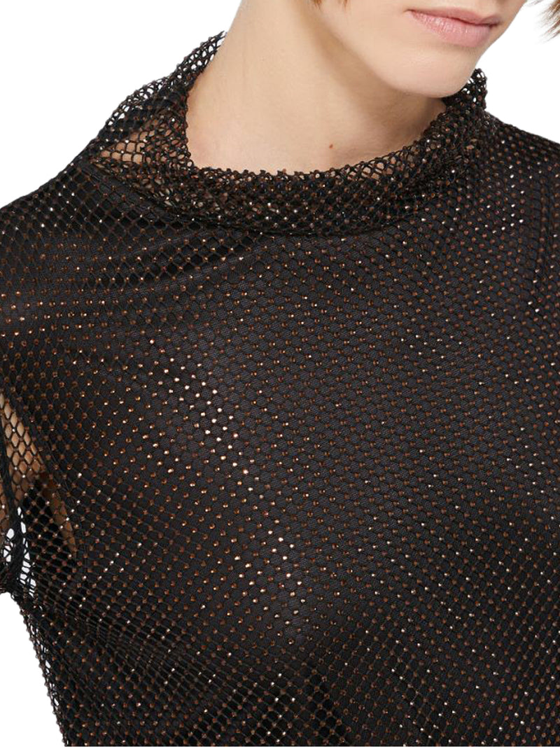 T-SHIRT IN RETE CON STRASS