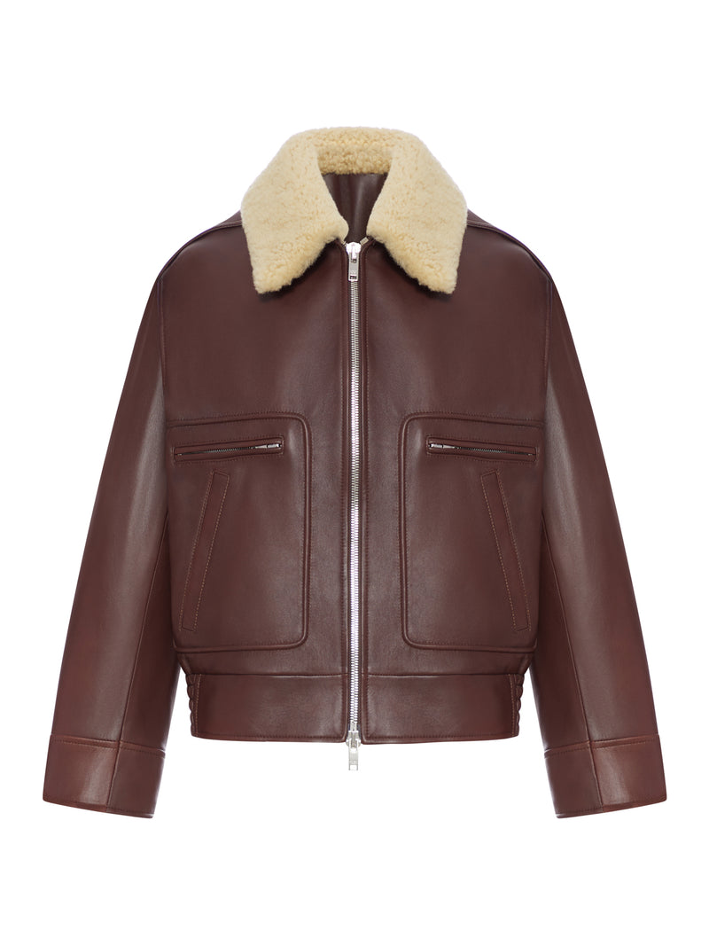 BOMBER JACKET IN NAPPA CON COLLO IN SHEARLING