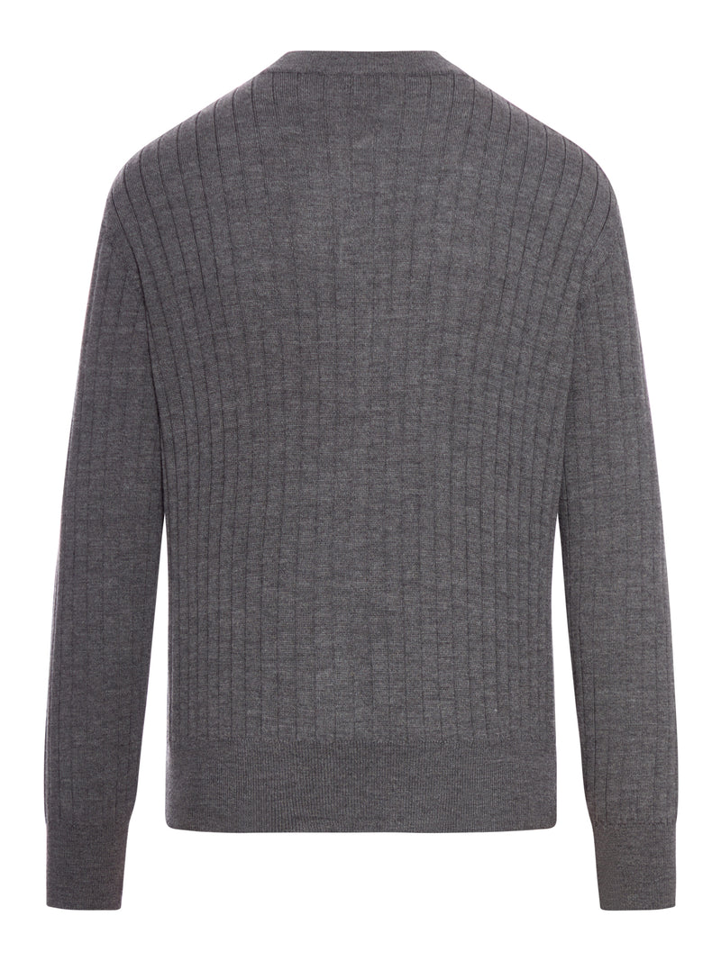 CARDIGAN IN LANA A COSTE CON BOTTONI GIOIELLO