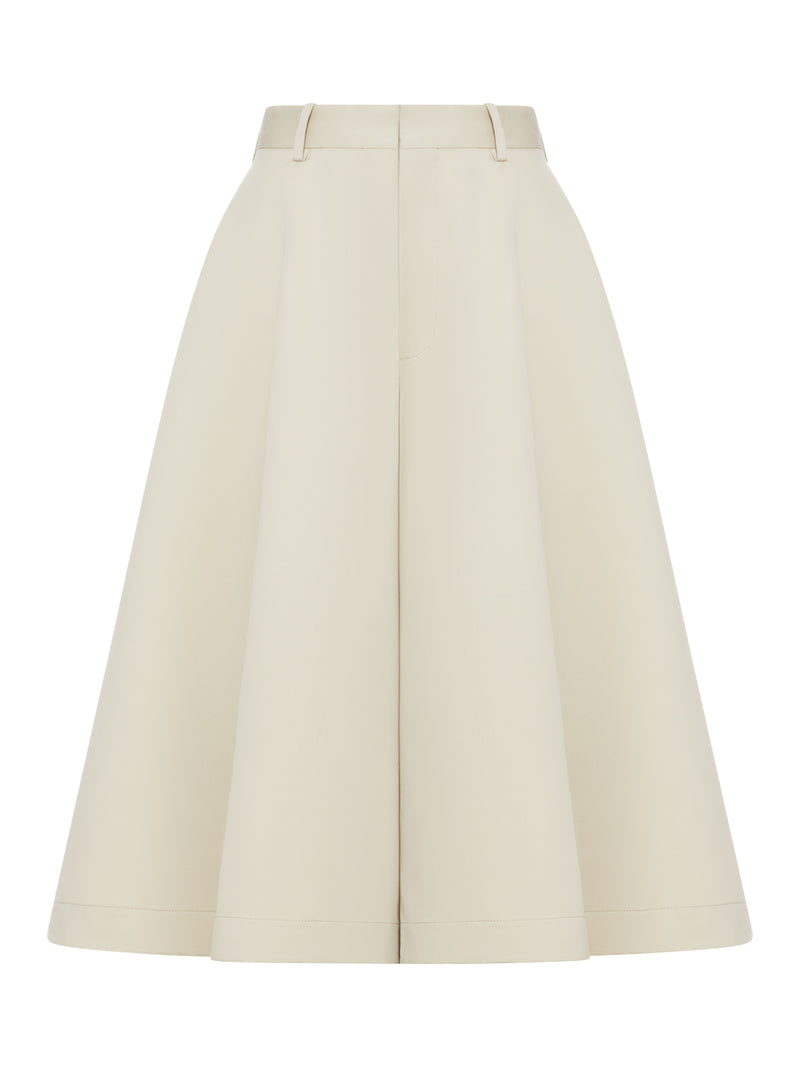 PANTALONI A CULOTTE IN TWILL DI COTONE E SETA