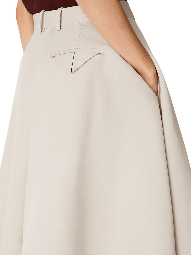 PANTALONI A CULOTTE IN TWILL DI COTONE E SETA