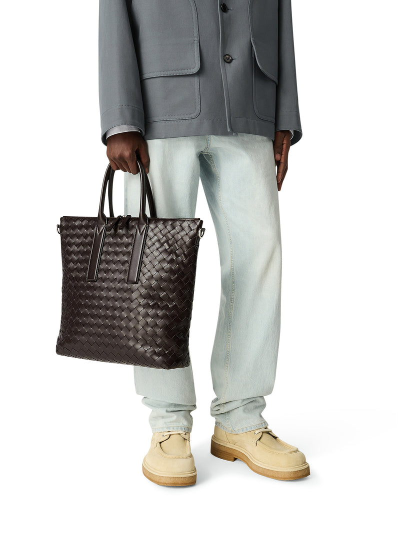 BORSA TOTE INTRECCIATO NORTH-SOUTH CON ZIP