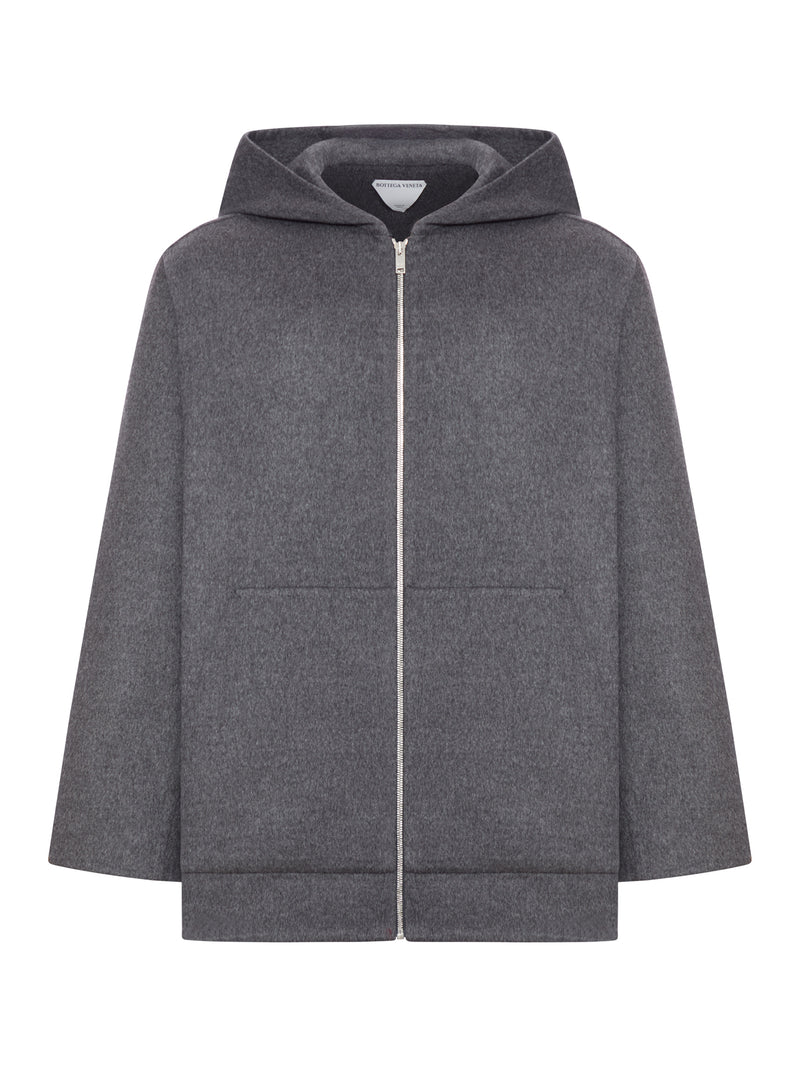 GIACCA CON CAPPUCCIO IN LANA DOUBLE FACE