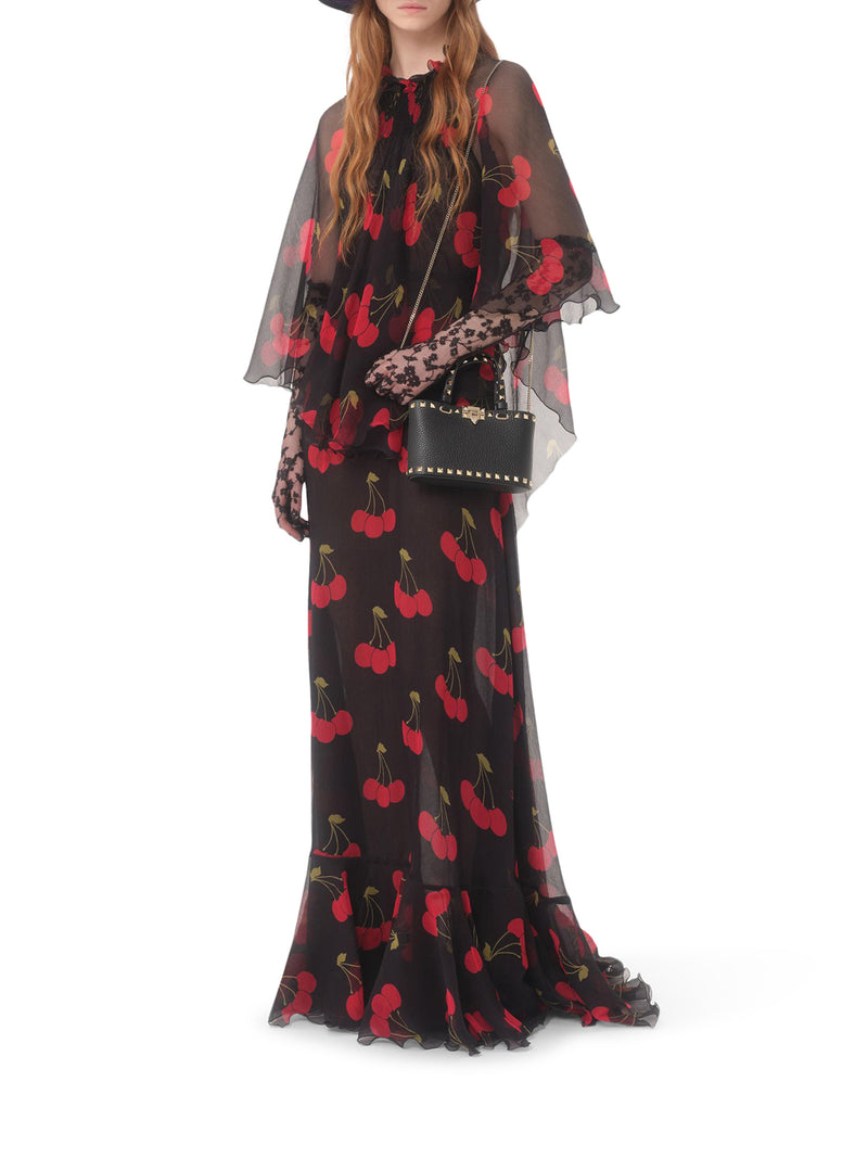 MINI BORSA SHOPPING ROCKSTUD IN VITELLO GRANAT