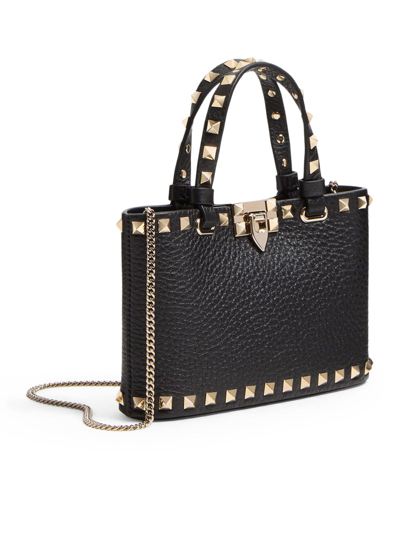 MINI BORSA SHOPPING ROCKSTUD IN VITELLO GRANAT