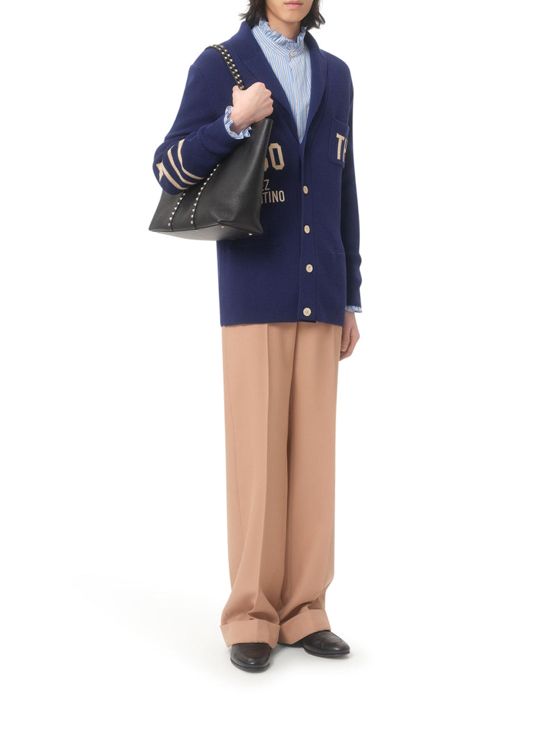 BORSA ROCKSTUD IN PELLE DI VITELLO MARTELLATA