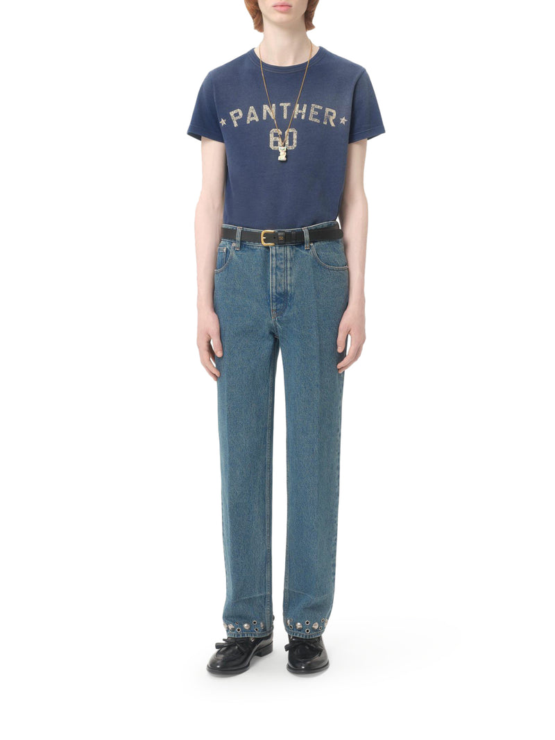 PANTALONE IN DENIM CON CABOCHONS