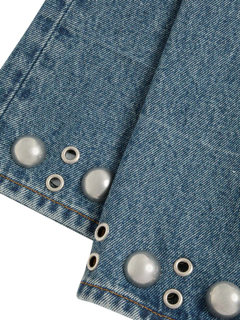 PANTALONE IN DENIM CON CABOCHONS