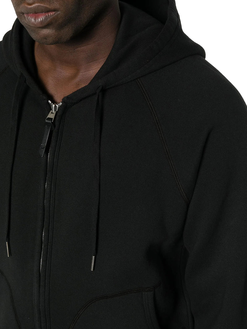 FELPA CON CAPPUCCIO E ZIP IN COTONE