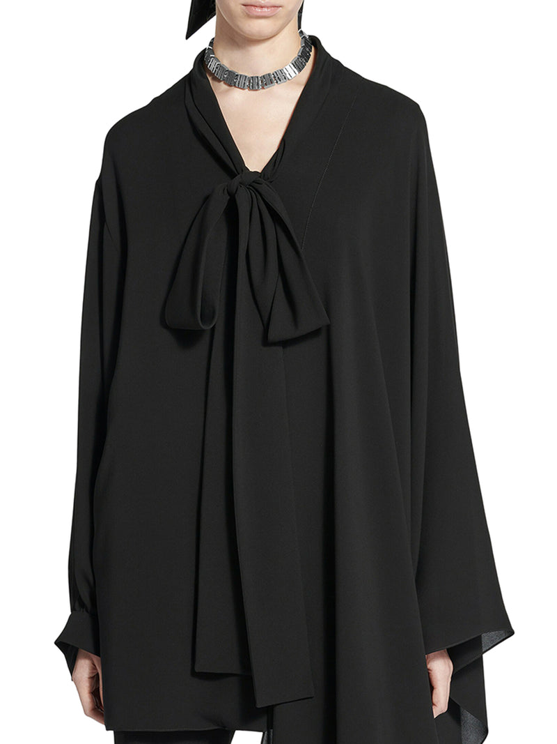 BLUSA IN SETA CON FOULARD
