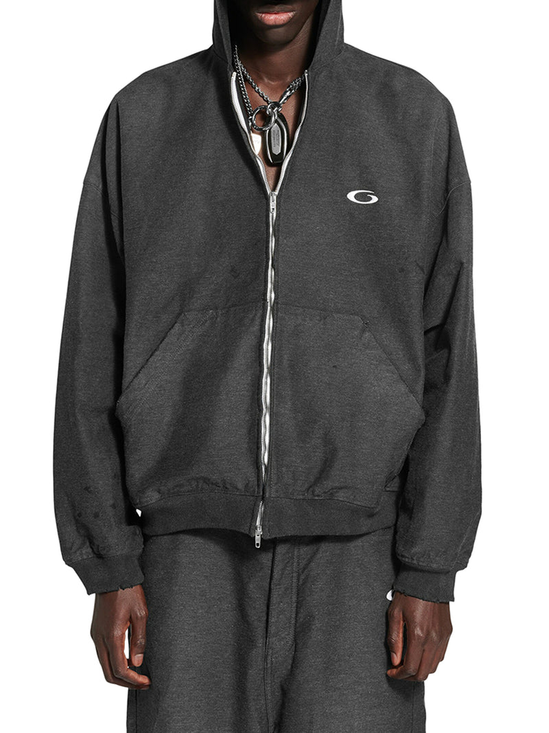 FELPA CON CAPPUCCIO TROMPE L`OEIL