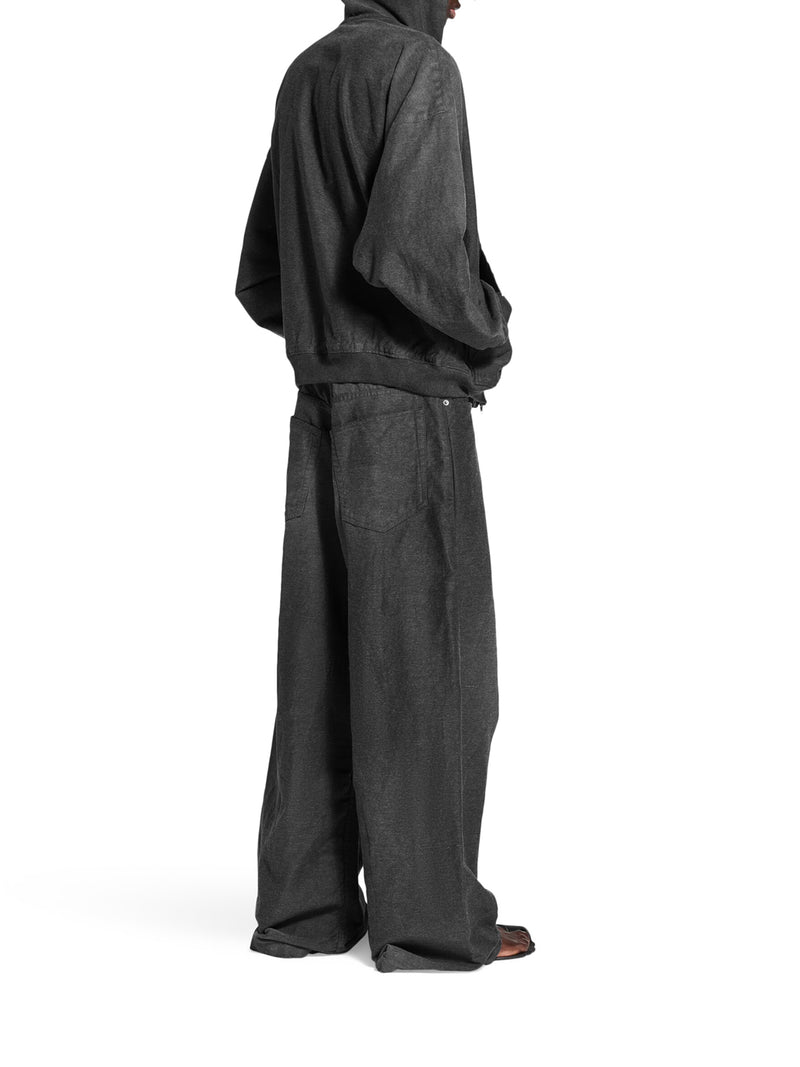 PANTALONI BAGGY TROMPE L`ŒIL IN DENIM DI COTONE