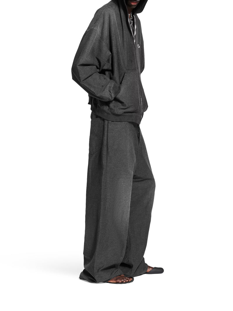 PANTALONI BAGGY TROMPE L`ŒIL IN DENIM DI COTONE