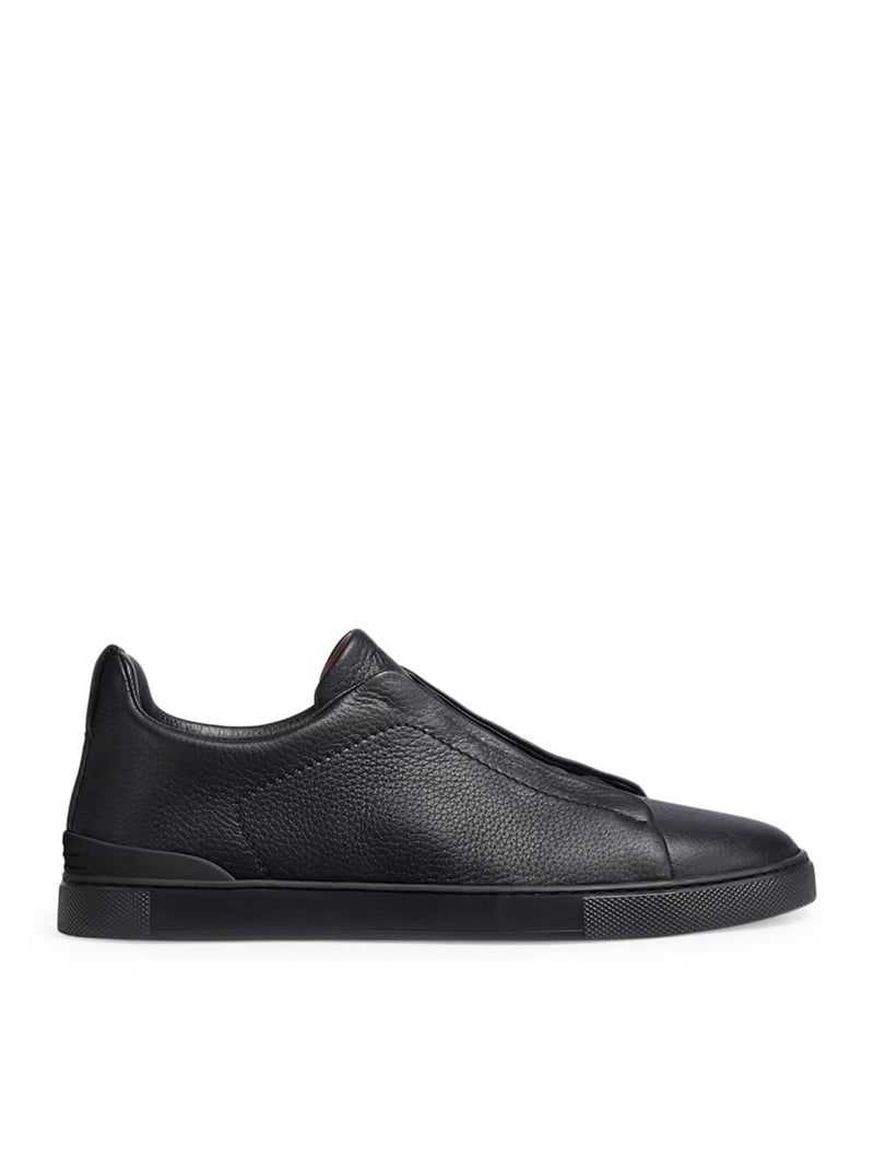 SNEAKERS TRIPLE STITCH IN PELLE DI CERVO NERO