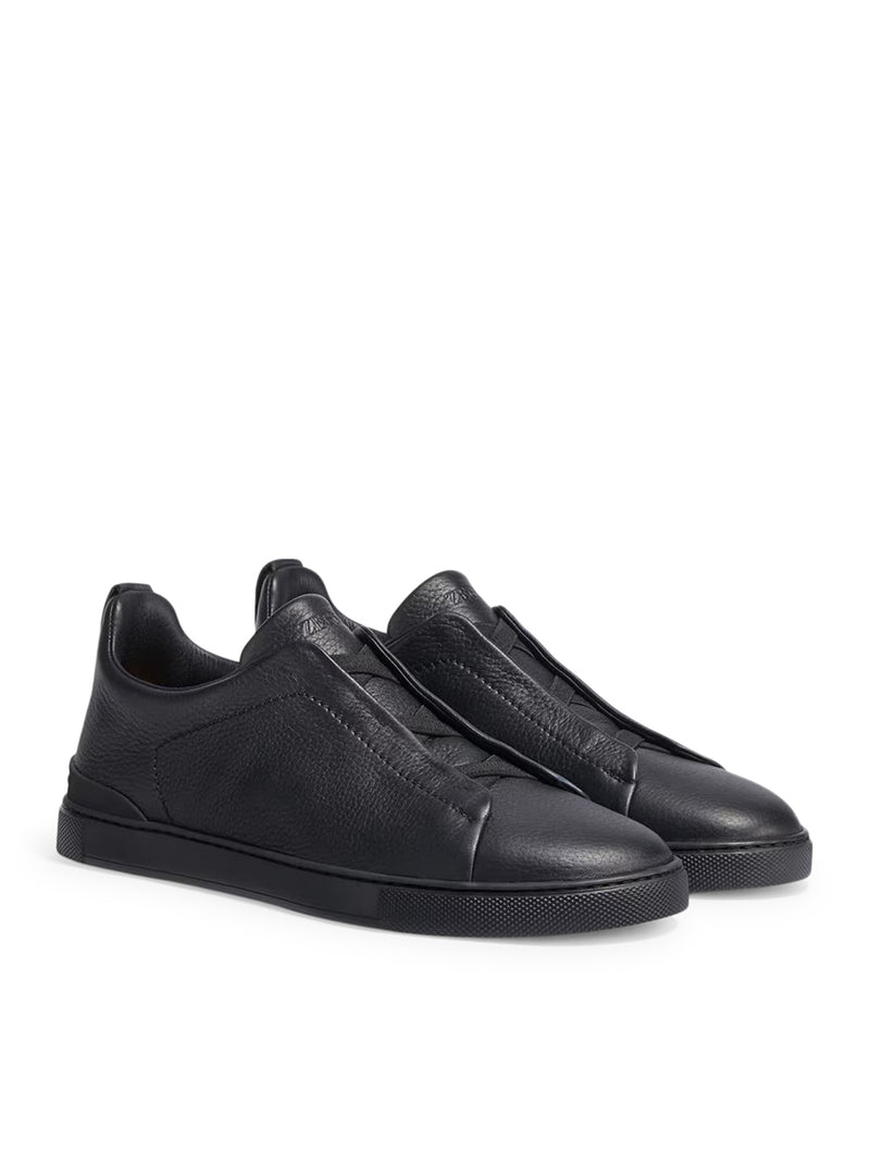 SNEAKERS TRIPLE STITCH IN PELLE DI CERVO NERO