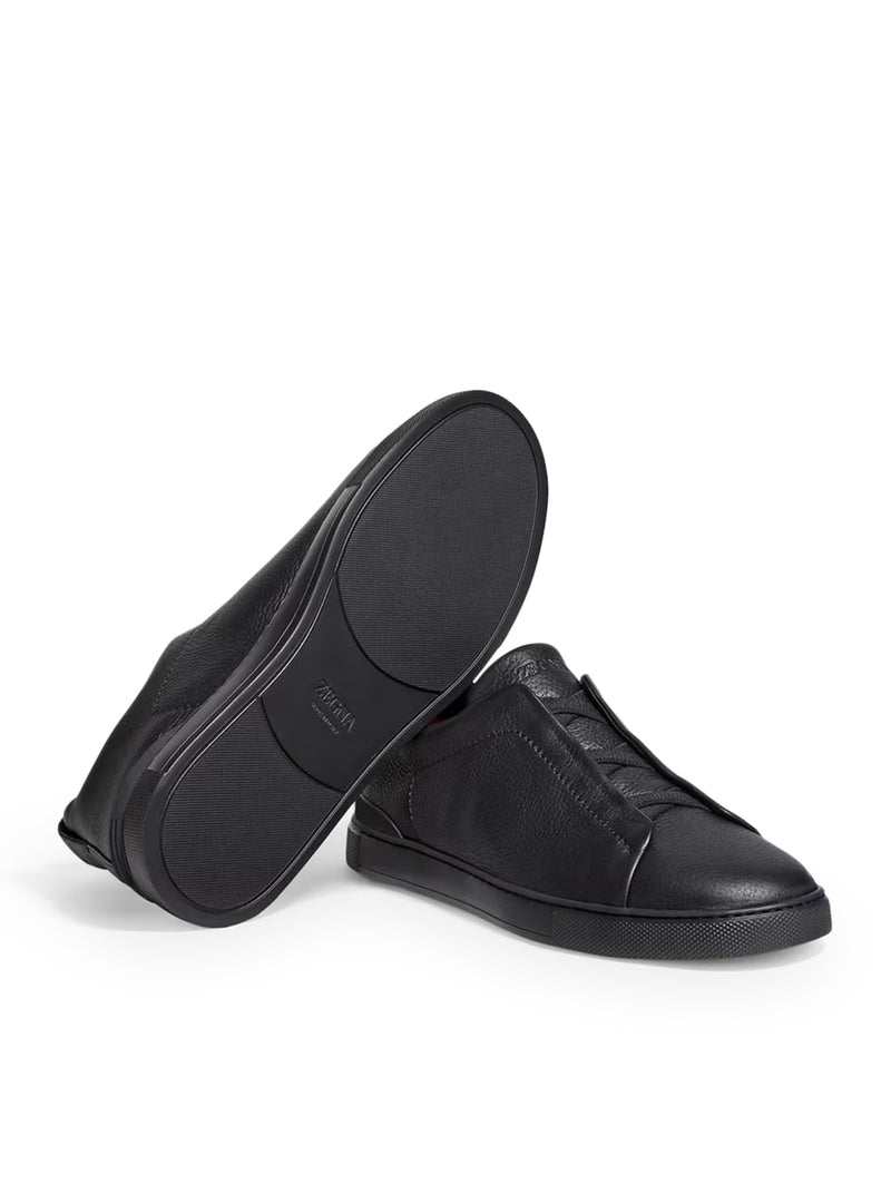 SNEAKERS TRIPLE STITCH IN PELLE DI CERVO NERO