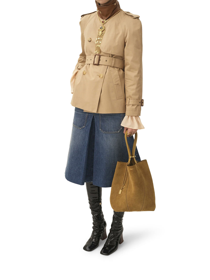 TOTE BAG SPIN IN PELLE SCAMOSCIATA