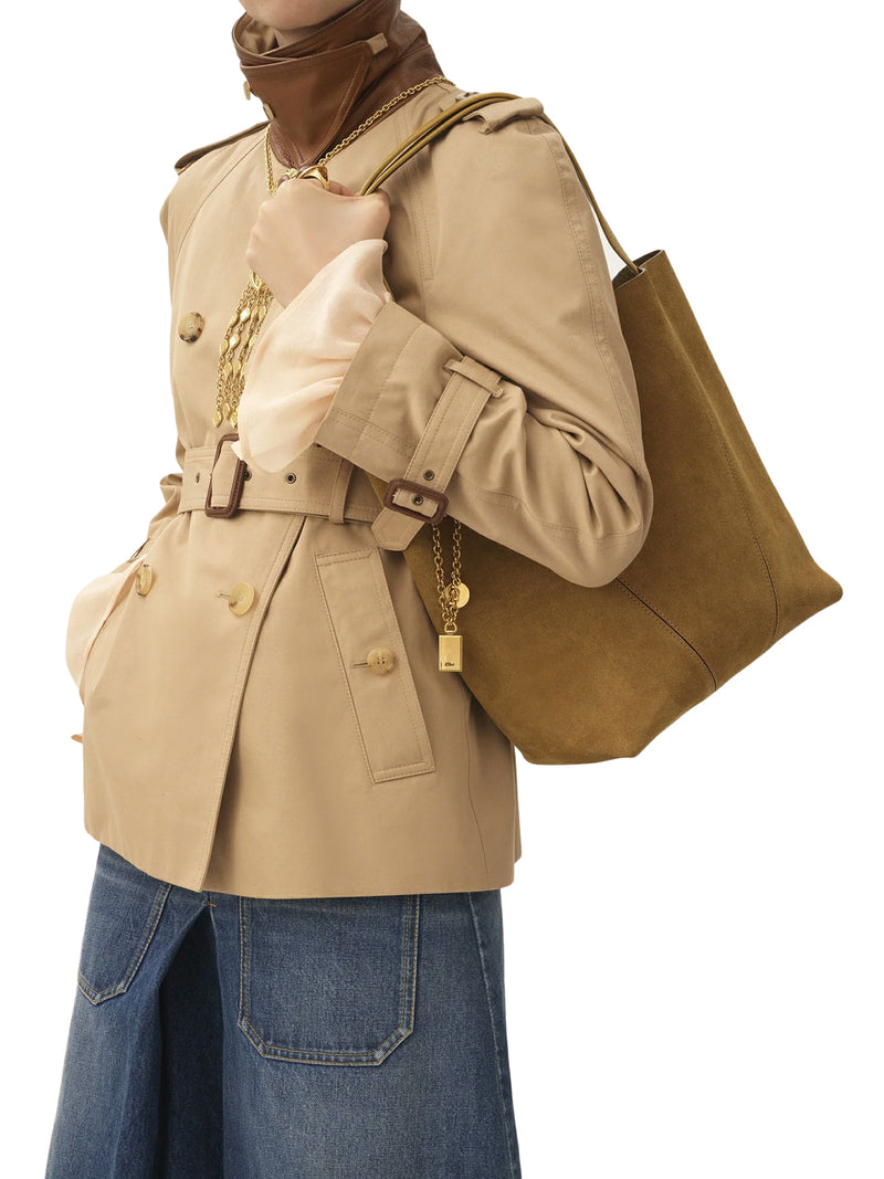 TOTE BAG SPIN IN PELLE SCAMOSCIATA