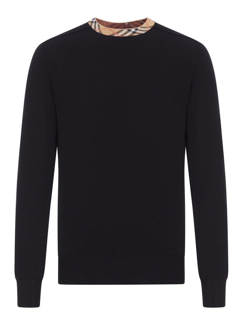 PULLOVER IN LANA CON FINITURE CHECK