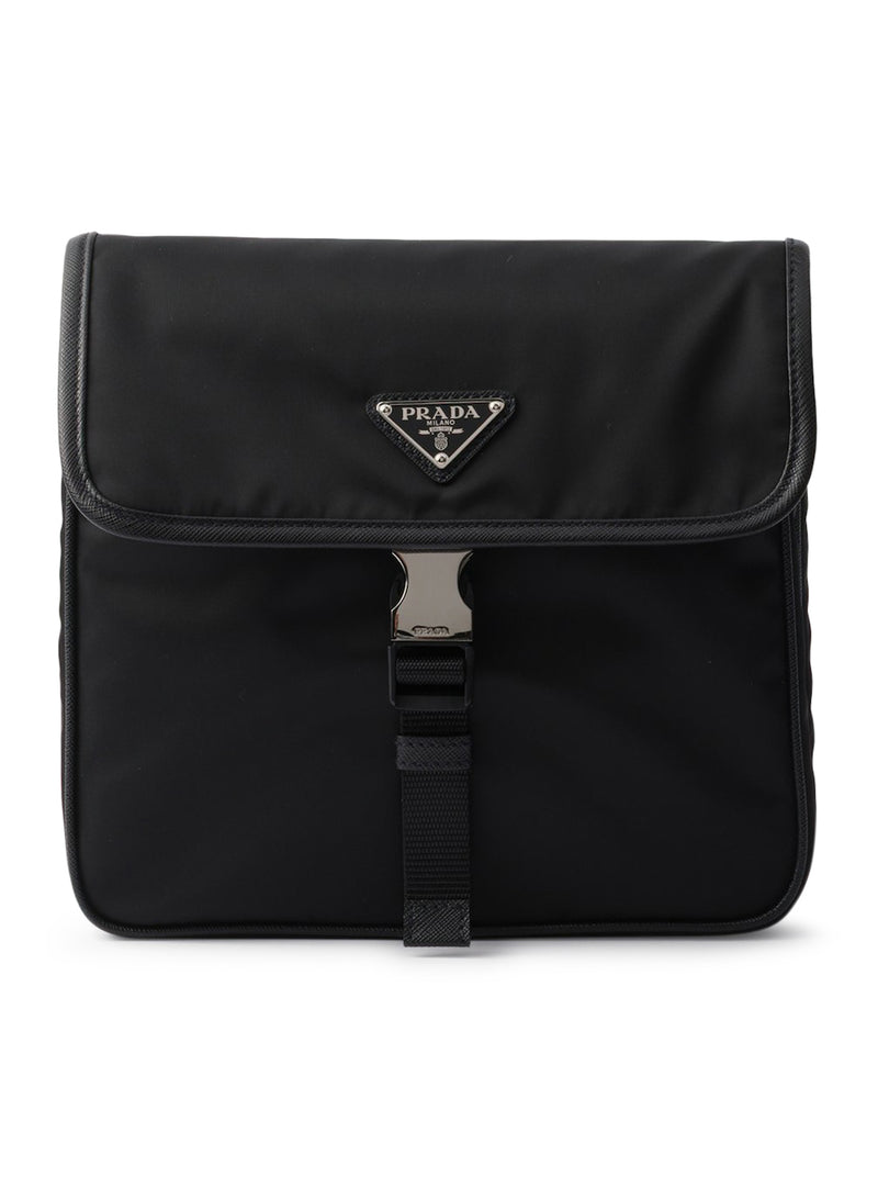 BORSA A TRACOLLA IN RE-NYLON E SAFFIANO