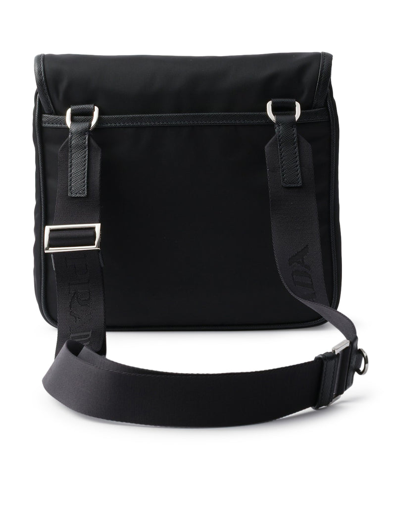 BORSA A TRACOLLA IN RE-NYLON E SAFFIANO