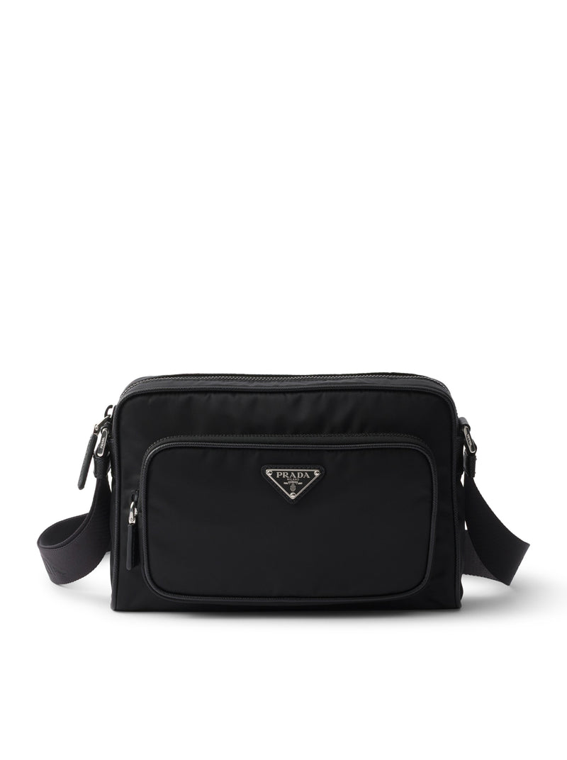 BORSA A TRACOLLA SMALL IN RE-NYLON E SAFFIANO