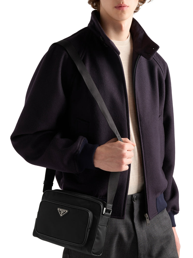 BORSA A TRACOLLA SMALL IN RE-NYLON E SAFFIANO