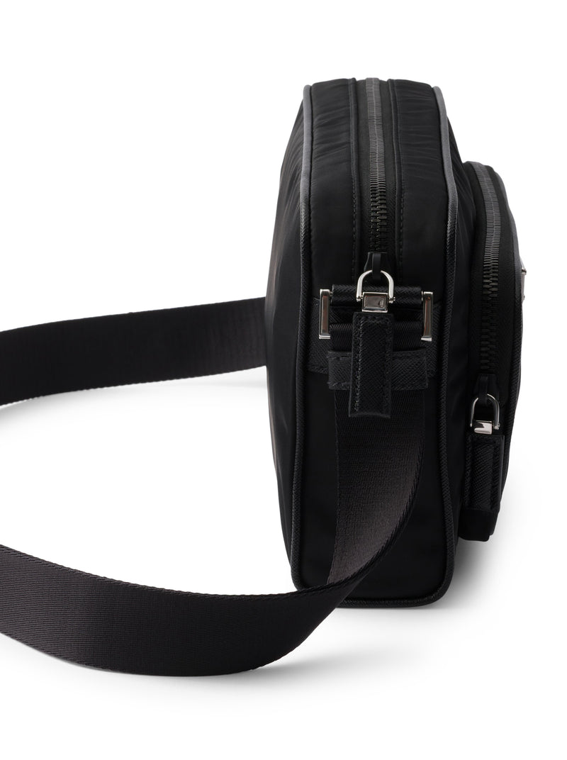 BORSA A TRACOLLA SMALL IN RE-NYLON E SAFFIANO