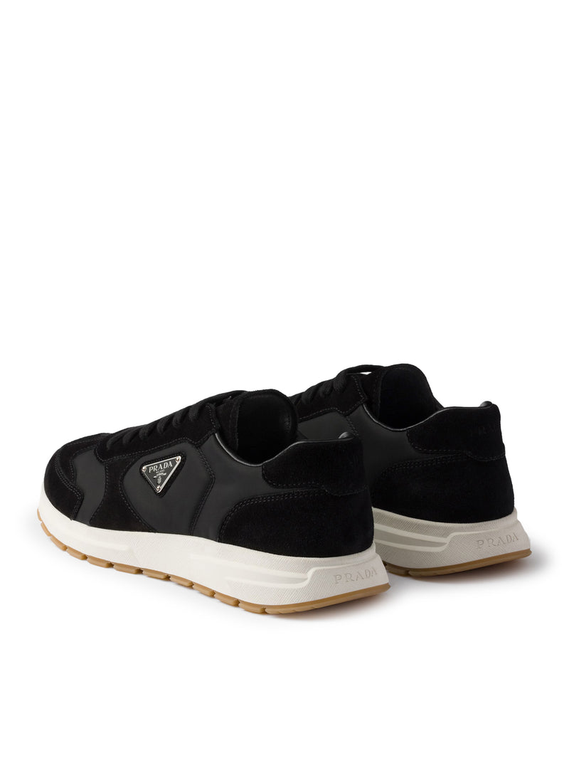 SNEAKERS PRAX IN PELLE SCAMOSCIATA E RE-NYLON