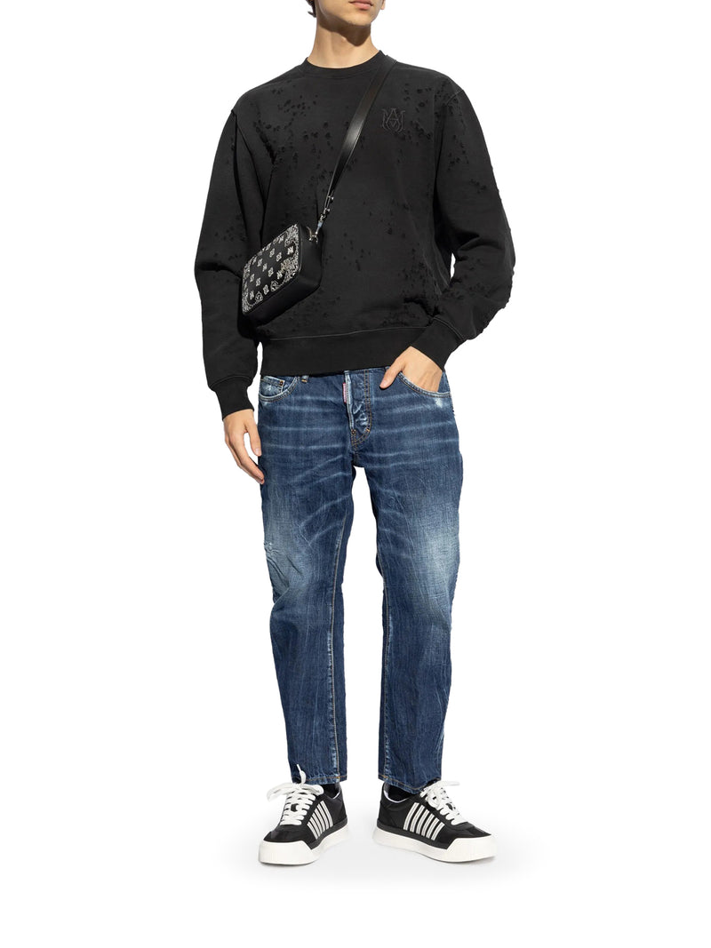 FELPA GIROCOLLO EFFETTO DESTROYED