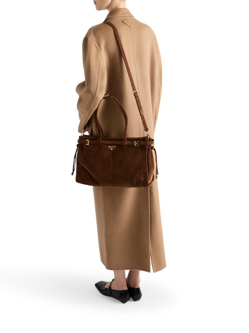 BORSA A MANO PRADA BONNIE LARGE IN PELLE SCAMOSCIATA