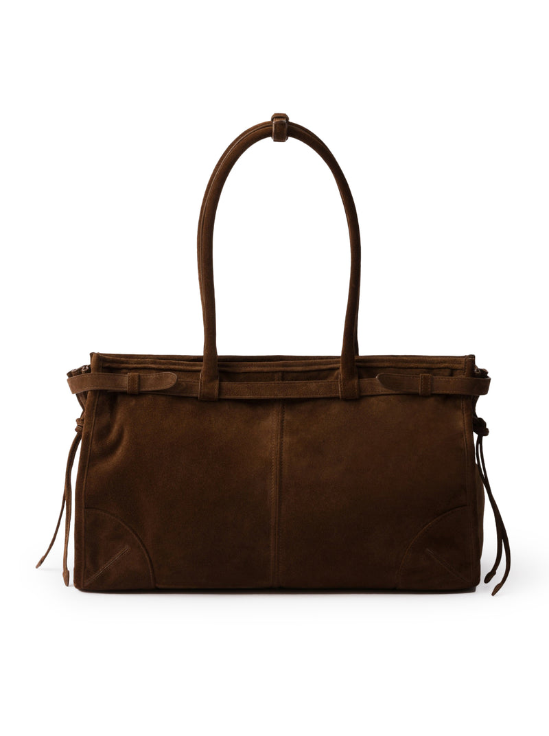 BORSA A MANO PRADA BONNIE LARGE IN PELLE SCAMOSCIATA