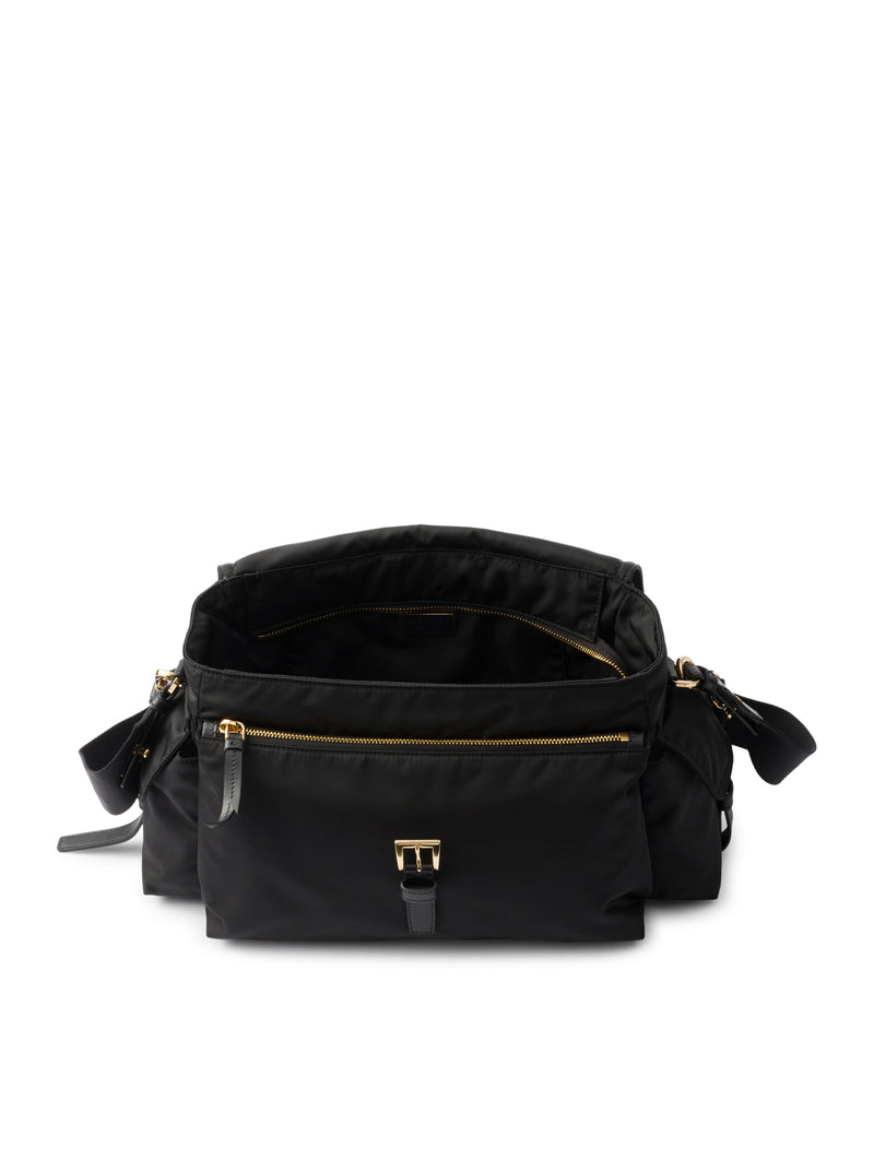 BORSA EXPLORE LARGE IN RE-NYLON CON PATTINA